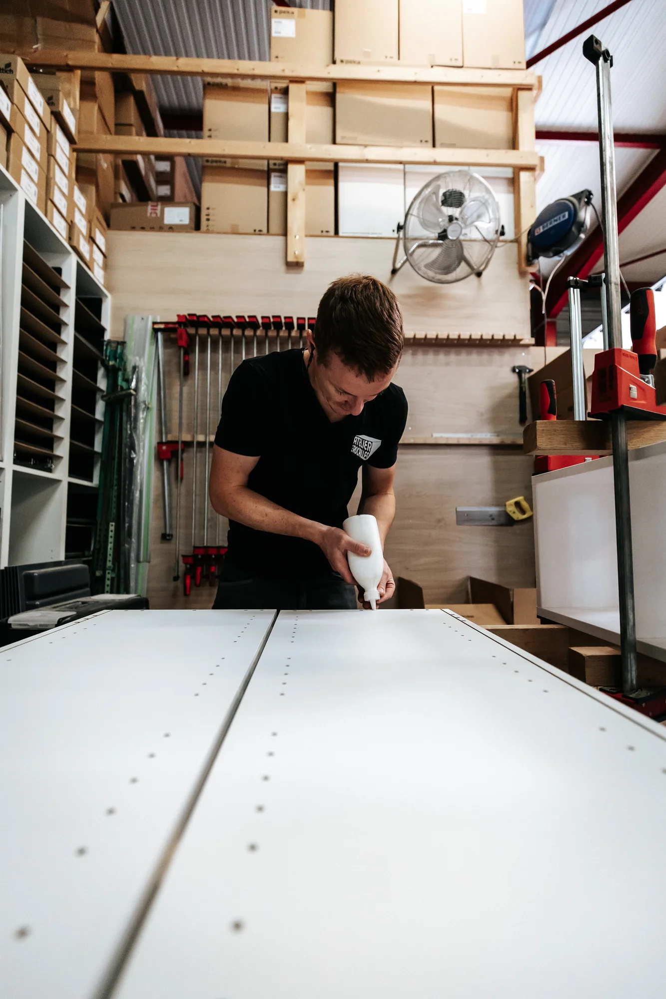 L’atelier et l’équipe — réalisation de l’Atelier des Rocailles