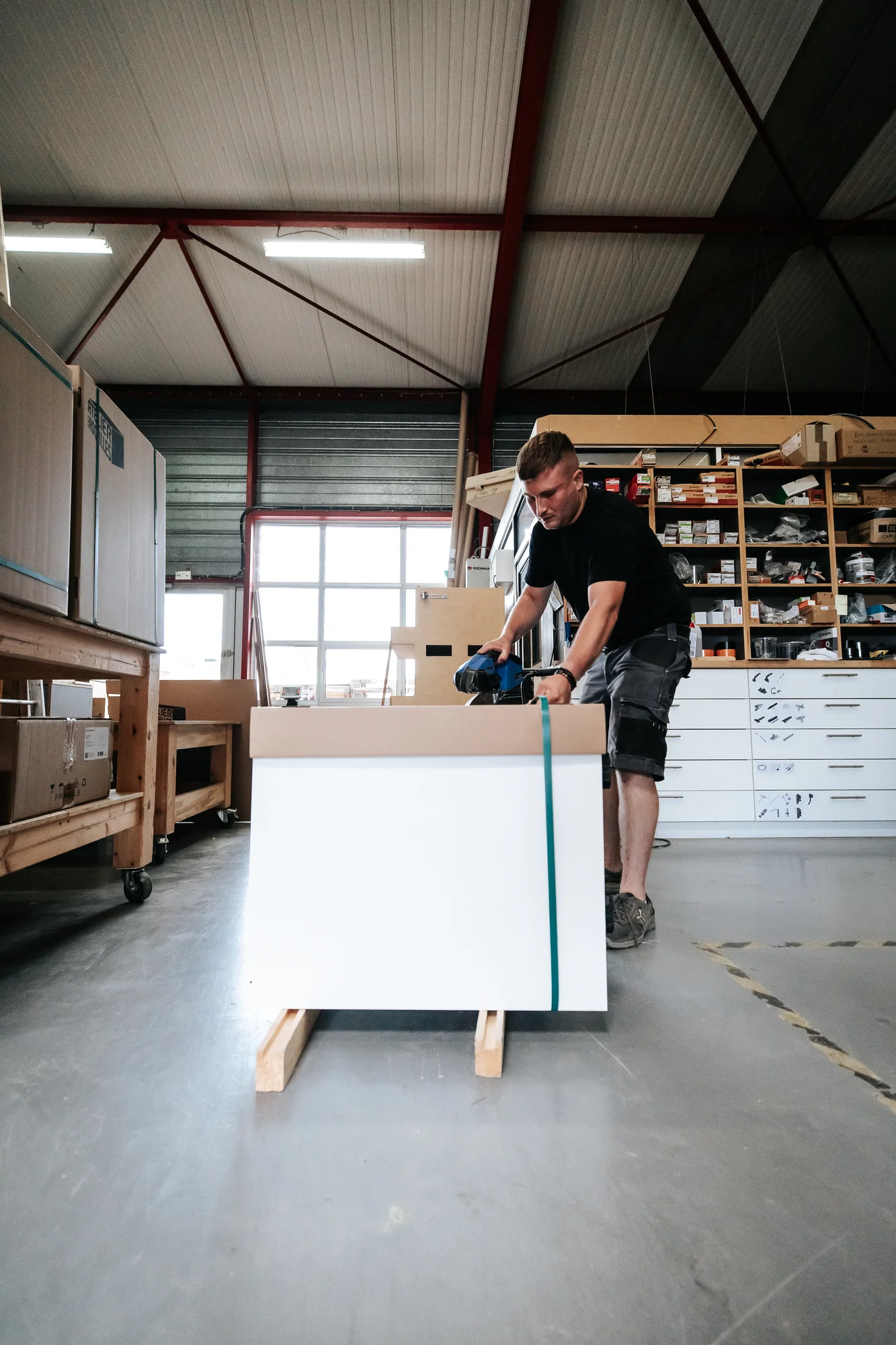L’atelier et l’équipe — réalisation de l’Atelier des Rocailles