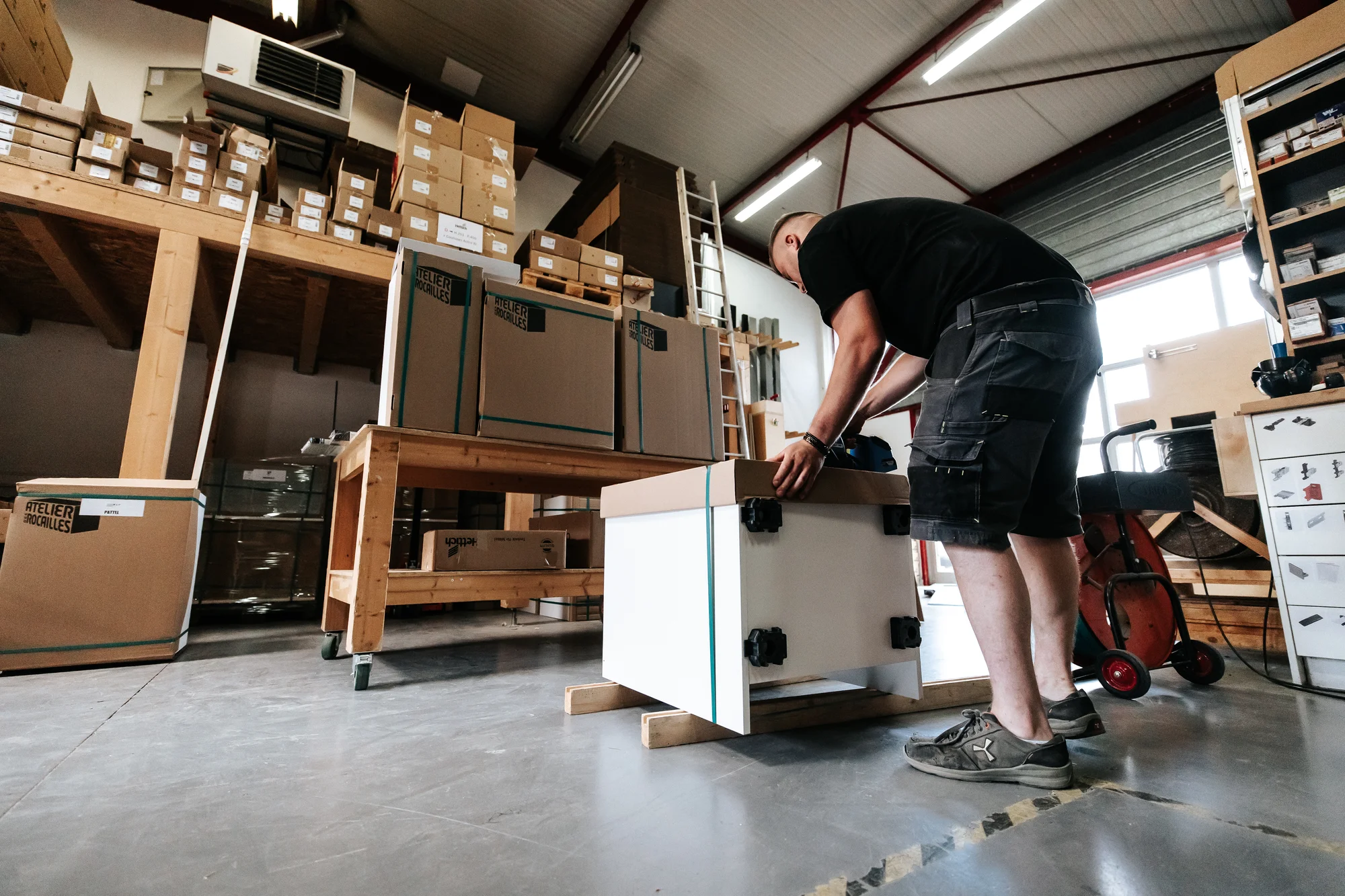L’atelier et l’équipe — réalisation de l’Atelier des Rocailles