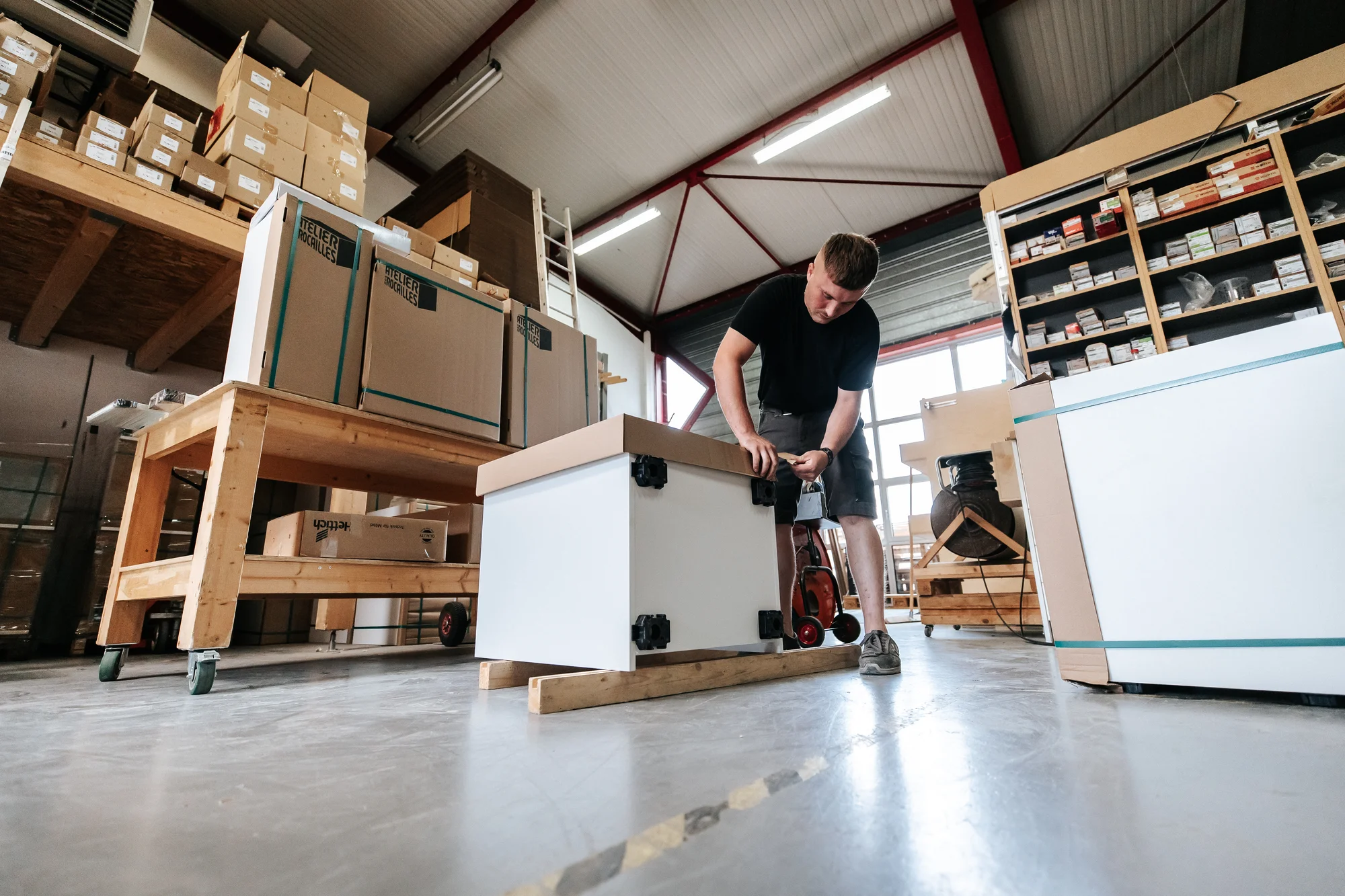 L’atelier et l’équipe — réalisation de l’Atelier des Rocailles
