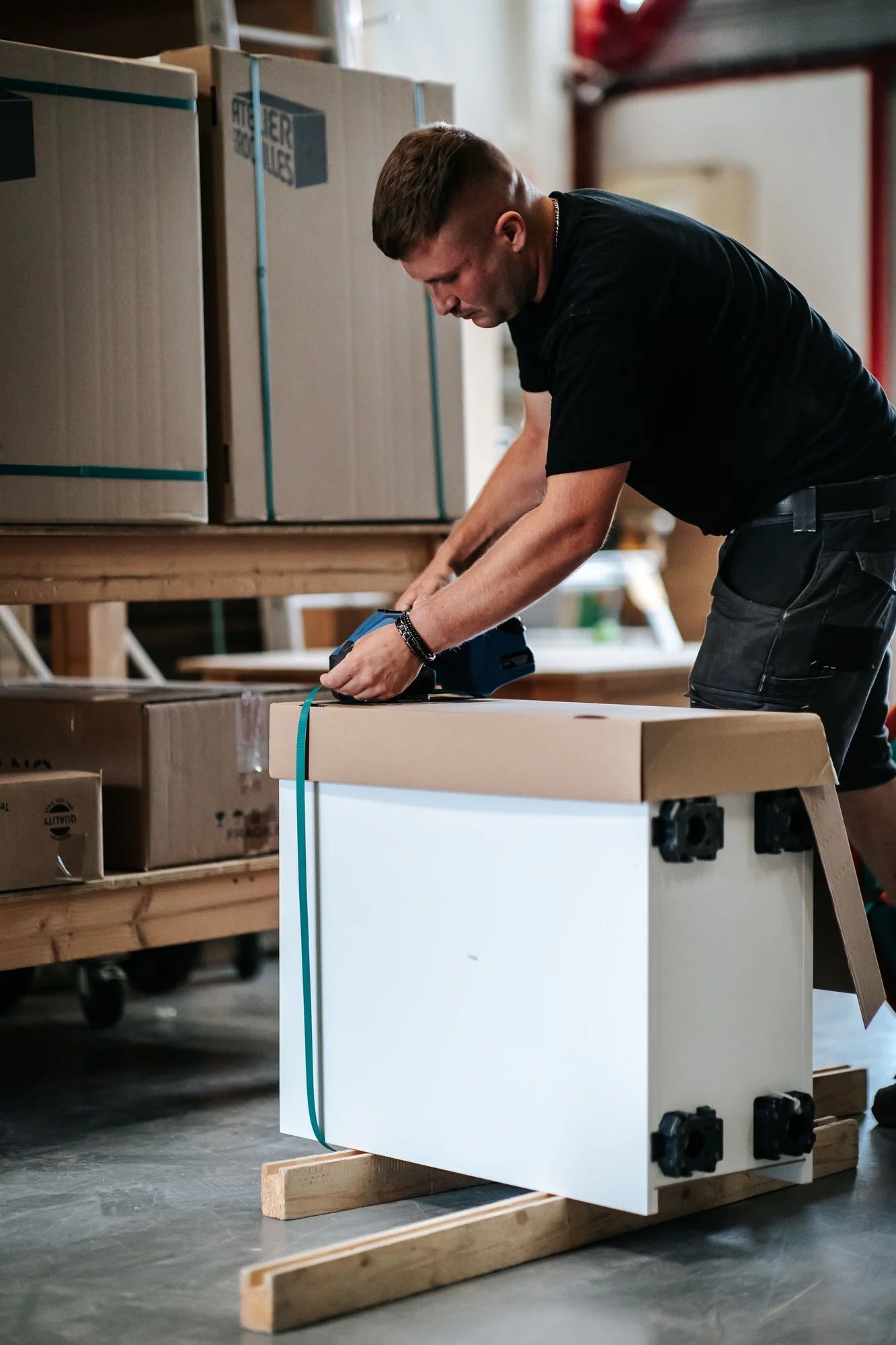 L’atelier et l’équipe — réalisation de l’Atelier des Rocailles